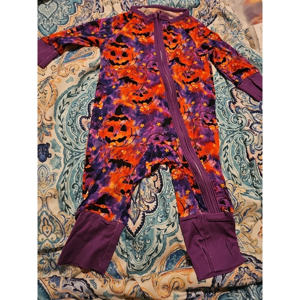 Bamboo Sleeper 3 To 6 Months  Purple Pumpkins